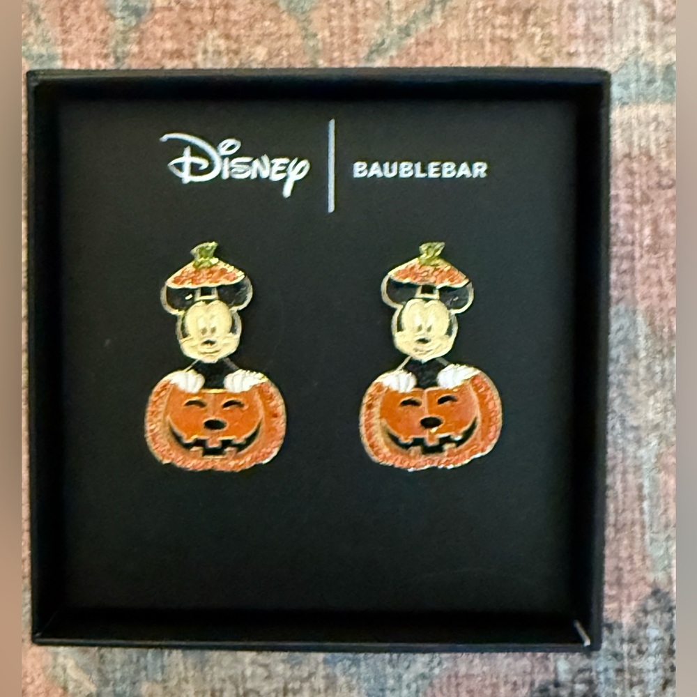Disney X Baublebar Mickey Mouse Jack-O-Latern Halloween Themed Stud Earrings